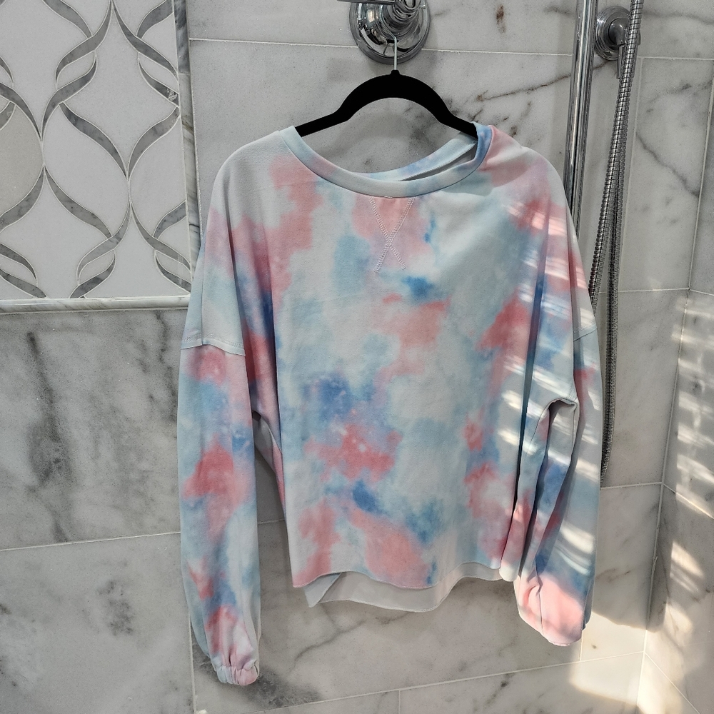 Oversized |Puff Sleeve Sweater| Crew Neck| Tie Dye| Size S